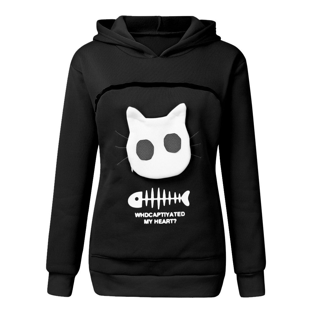 Women Hoodie Sweatshirt With Cat Pet Pocket - Johns Pet Store