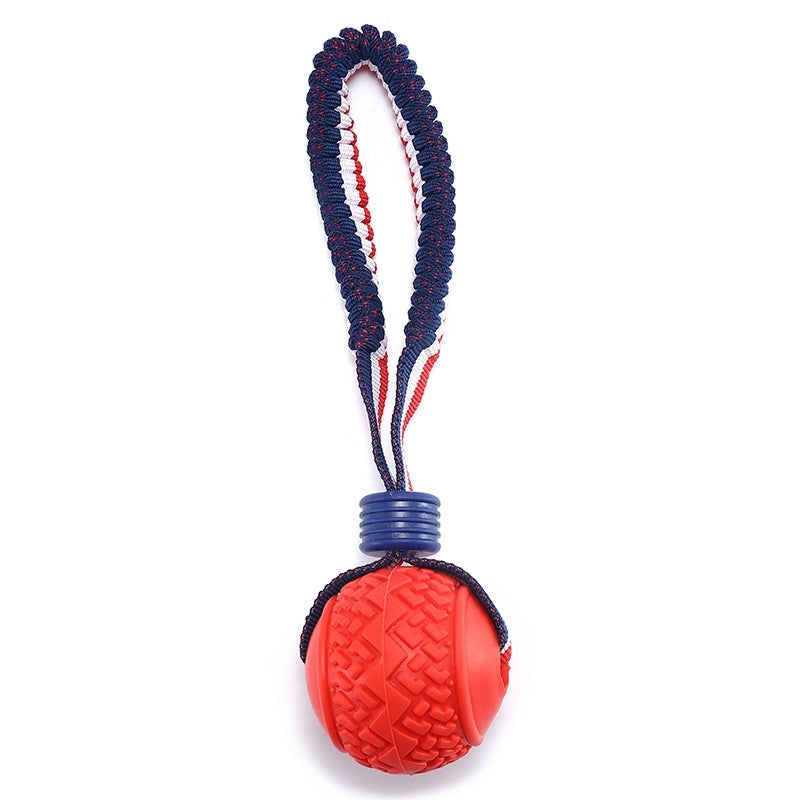 Dog Toy Ball Interactive Teether With Rope - Johns Pet Store