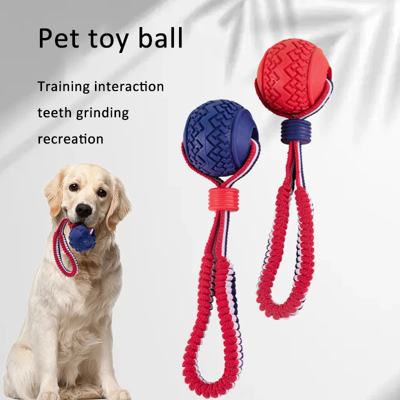 Dog Toy Ball Interactive Teether With Rope - Johns Pet Store