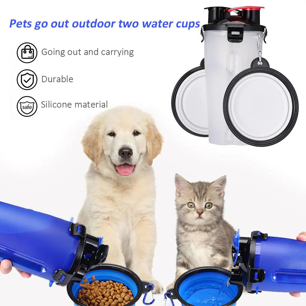 Portable Folding Water Bottle and Food Cup for Pets - Johns Pet Store