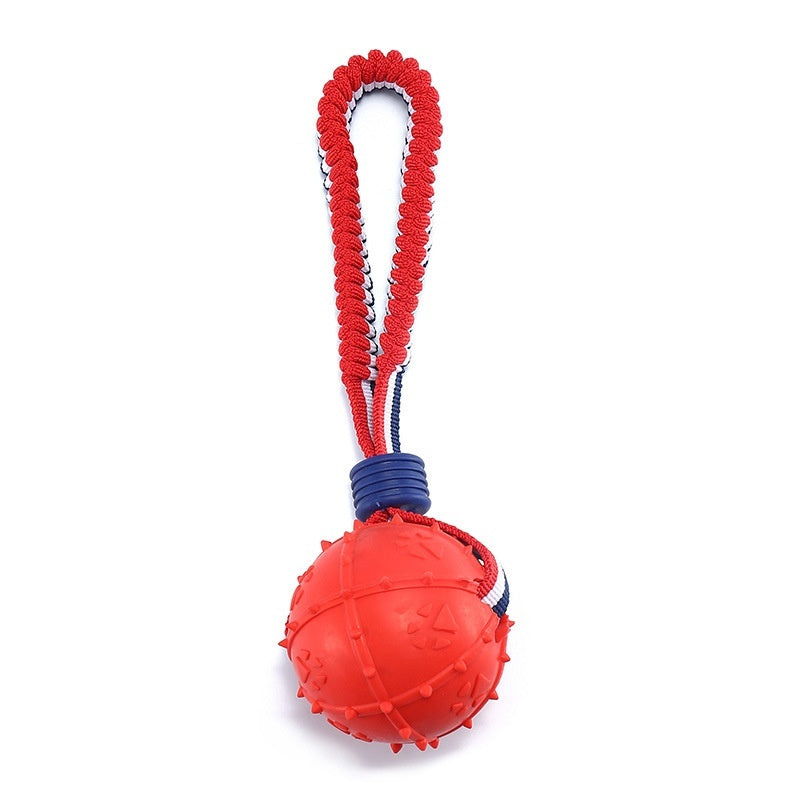 Dog Toy Ball Interactive Teether With Rope - Johns Pet Store