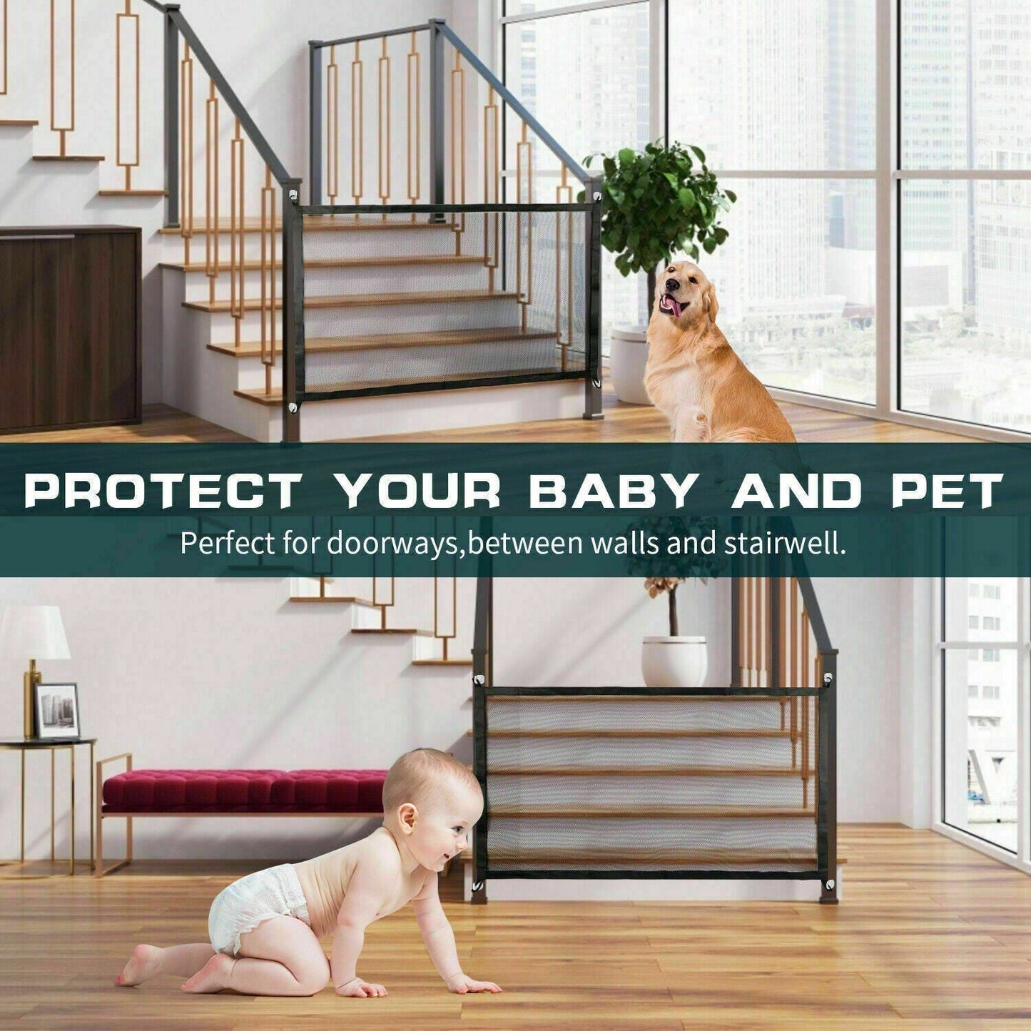 Pets Baby Safety Gate Mesh Doors - Johns Pet Store