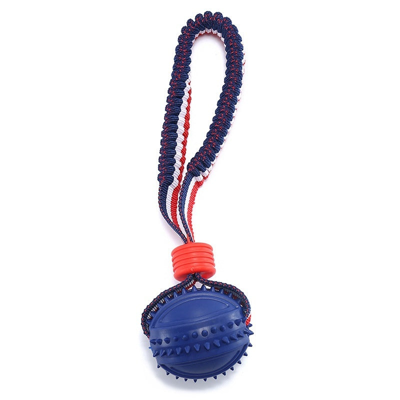 Dog Toy Ball Interactive Teether With Rope - Johns Pet Store