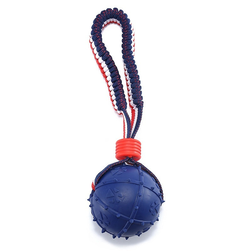 Dog Toy Ball Interactive Teether With Rope - Johns Pet Store