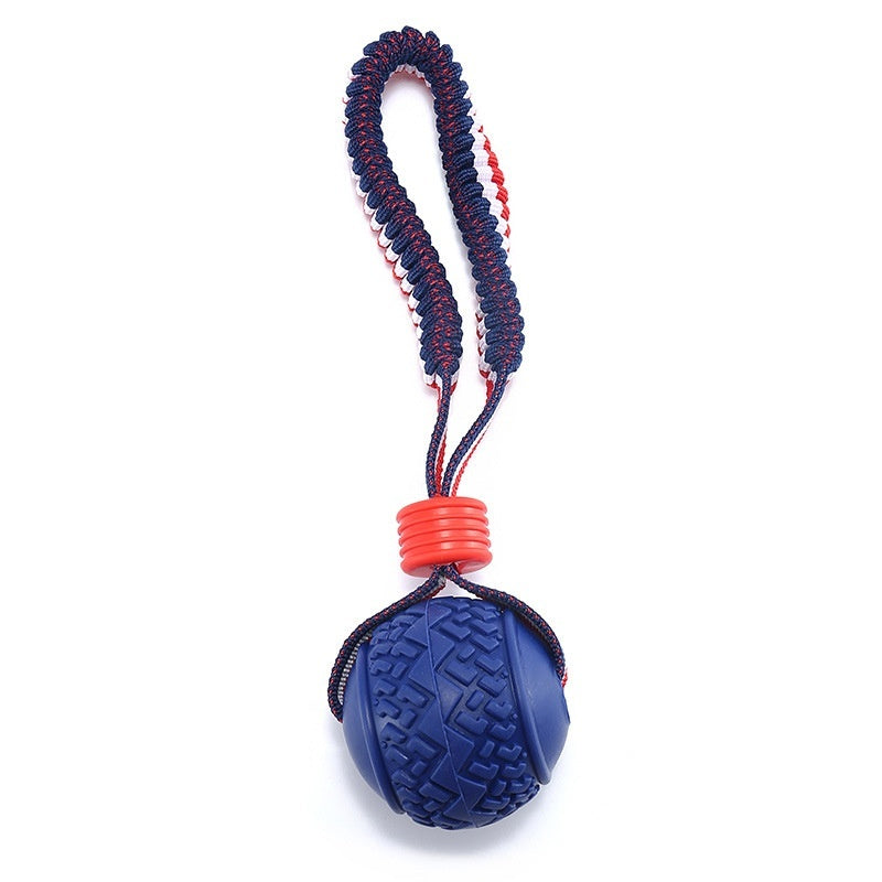 Dog Toy Ball Interactive Teether With Rope - Johns Pet Store