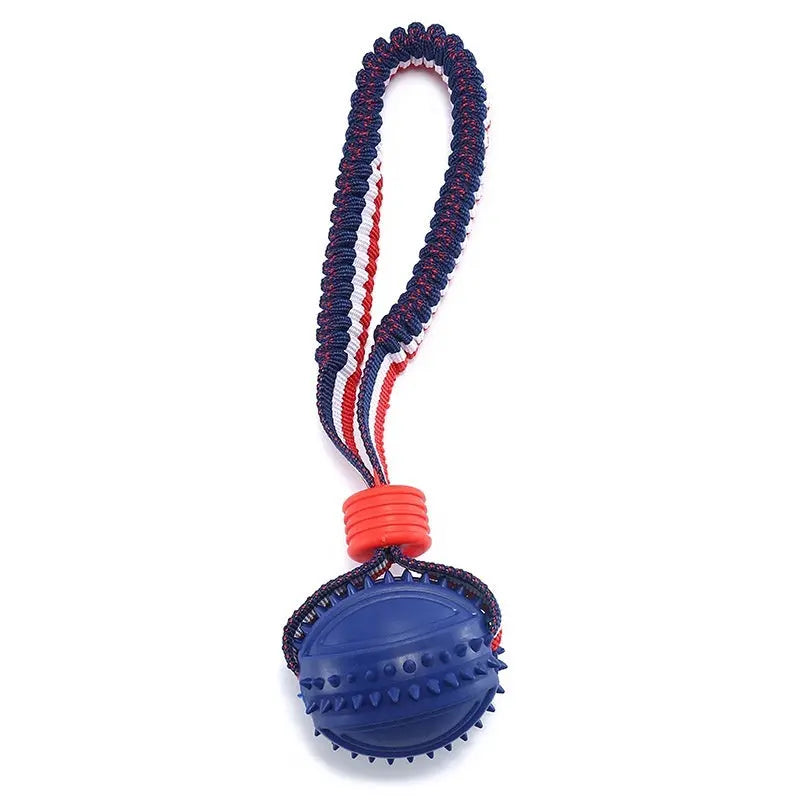 Dog Toy Ball Interactive Teether With Rope - Johns Pet Store