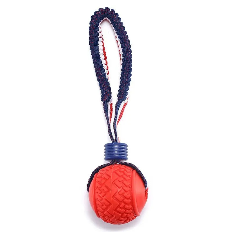 Dog Toy Ball Interactive Teether With Rope - Johns Pet Store