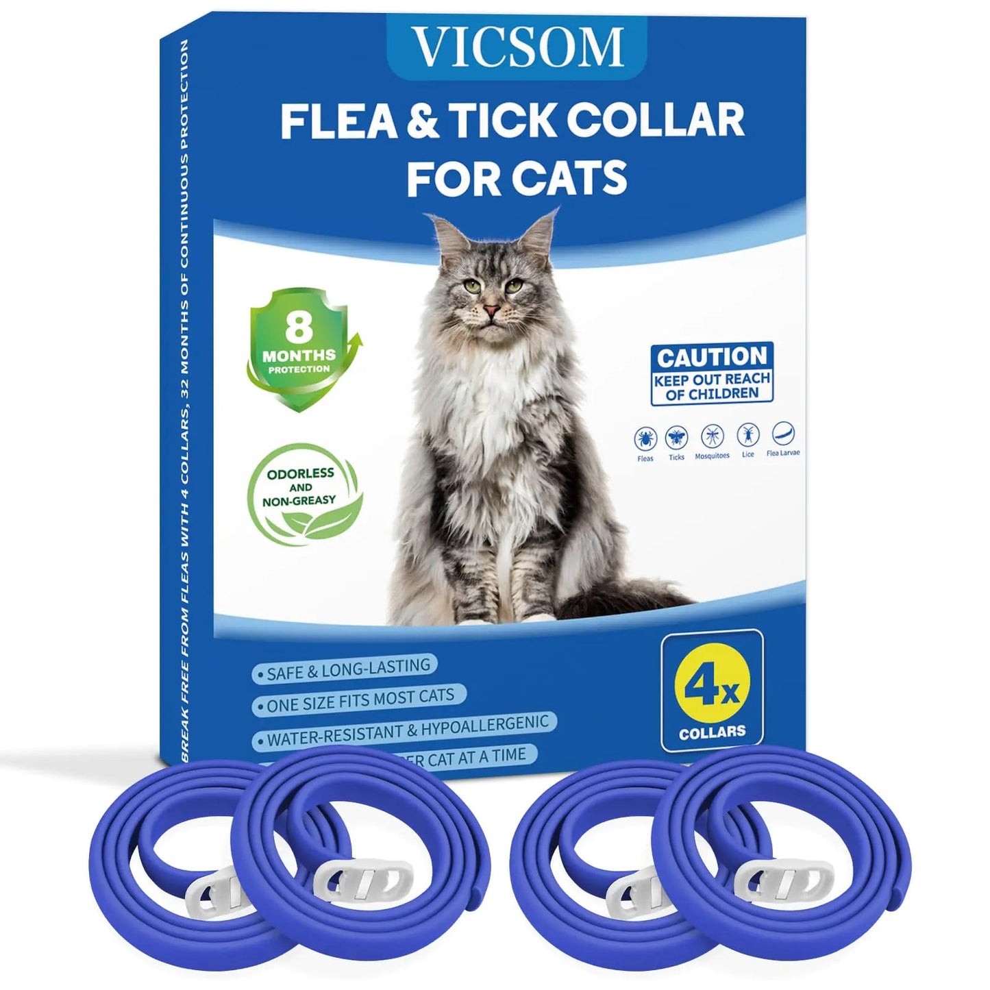 4 Pack Flea Collar for Cats - Johns Pet Store