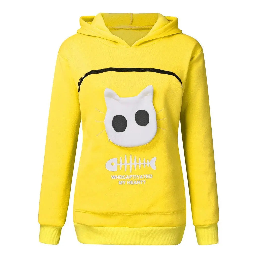 Women Hoodie Sweatshirt With Cat Pet Pocket - Johns Pet Store