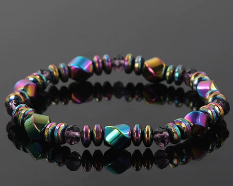 Natural Tiger Eye Bead Elastic Bracelet for Men and Women