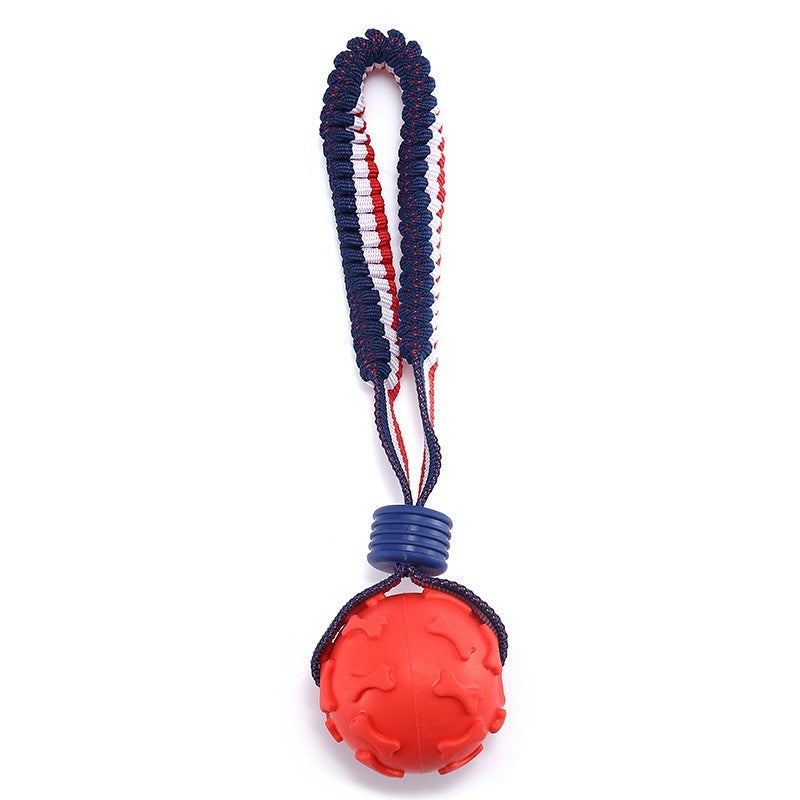 Dog Toy Ball Interactive Teether With Rope - Johns Pet Store