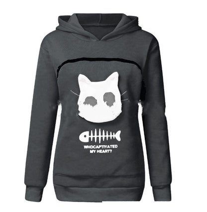 Women Hoodie Sweatshirt With Cat Pet Pocket - Johns Pet Store 