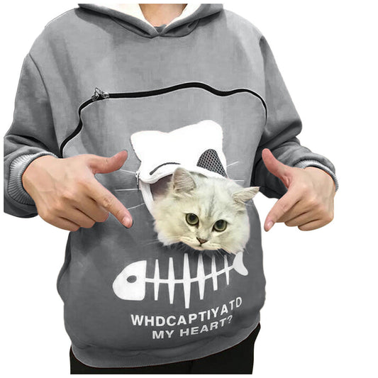 Women Hoodie Sweatshirt With Cat Pet Pocket - Johns Pet Store 