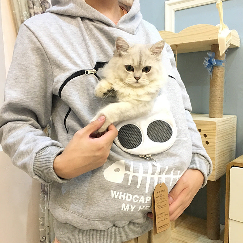 Women Hoodie Sweatshirt With Cat Pet Pocket - Johns Pet Store 