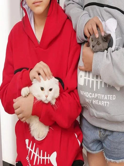 Women Hoodie Sweatshirt With Cat Pet Pocket - Johns Pet Store 