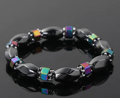 Natural Tiger Eye Bead Elastic Bracelet for Men and Women