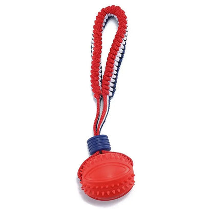Dog Toy Ball Interactive Teether With Rope - Johns Pet Store 