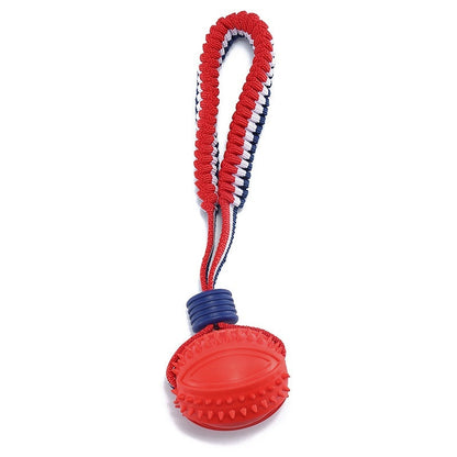 Dog Toy Ball Interactive Teether With Rope - Johns Pet Store 